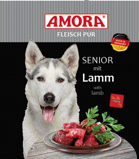 Amora Hund Dose Fleisch pur Senior mit Lamm 6 x 400g