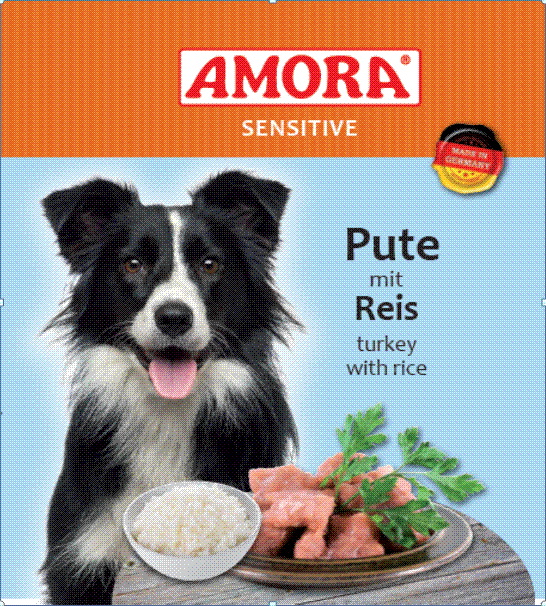 Amora Hund Dose Sensitive Pute mit Reis 6 x 400g / 6 x 800g